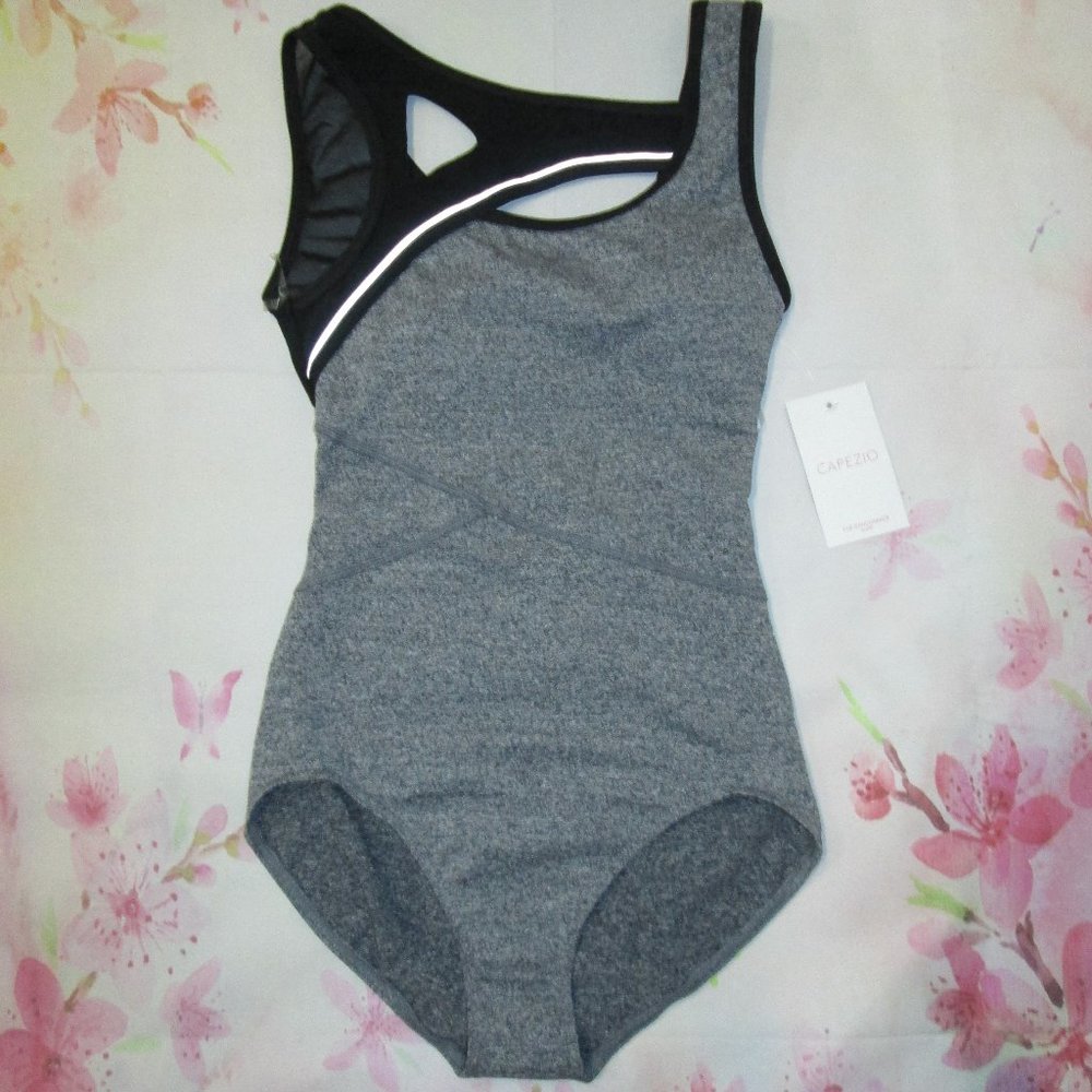 Capezio Leotard SA Small New Dance Ballet Jazz Costume Gray Tank